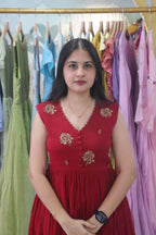 Gulabi pitta chanderi dress