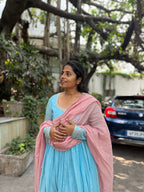 Neelima chanderi kurtha set