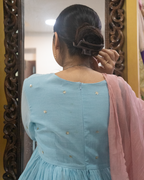 Neelima chanderi kurtha set