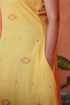 A line jamdani dress