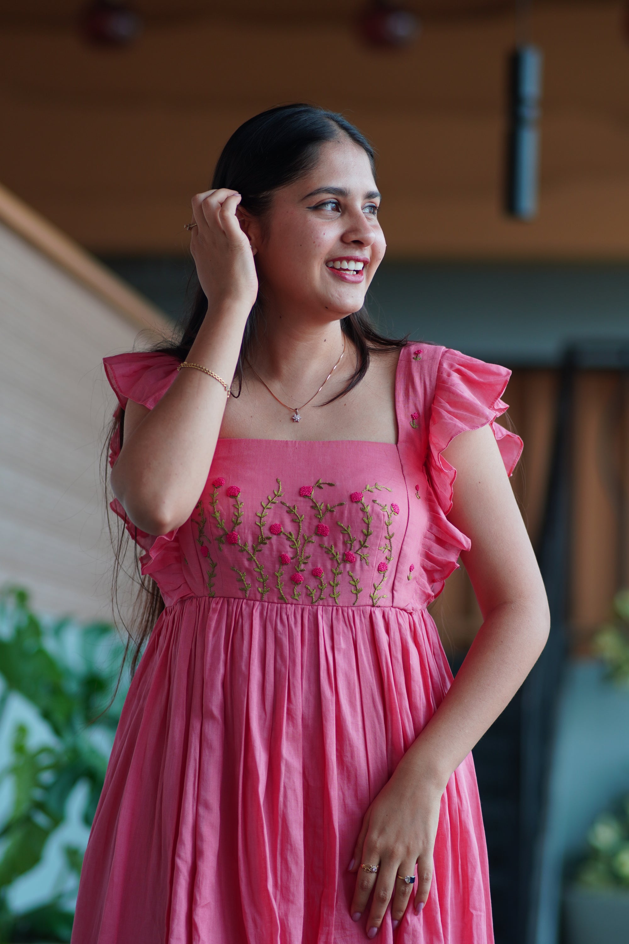 Raspberry Mull dress