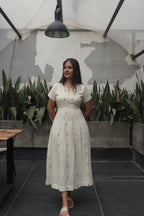 jamdani extended sleeves  dress
