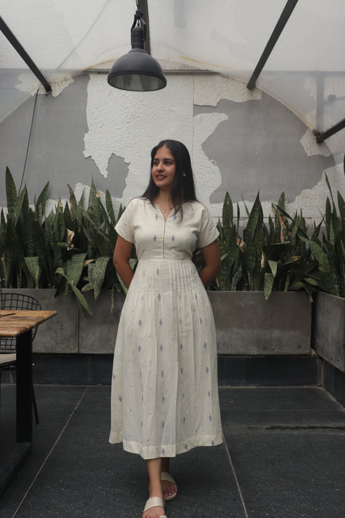 jamdani extended sleeves  dress