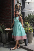 Pintucks jamdani dress