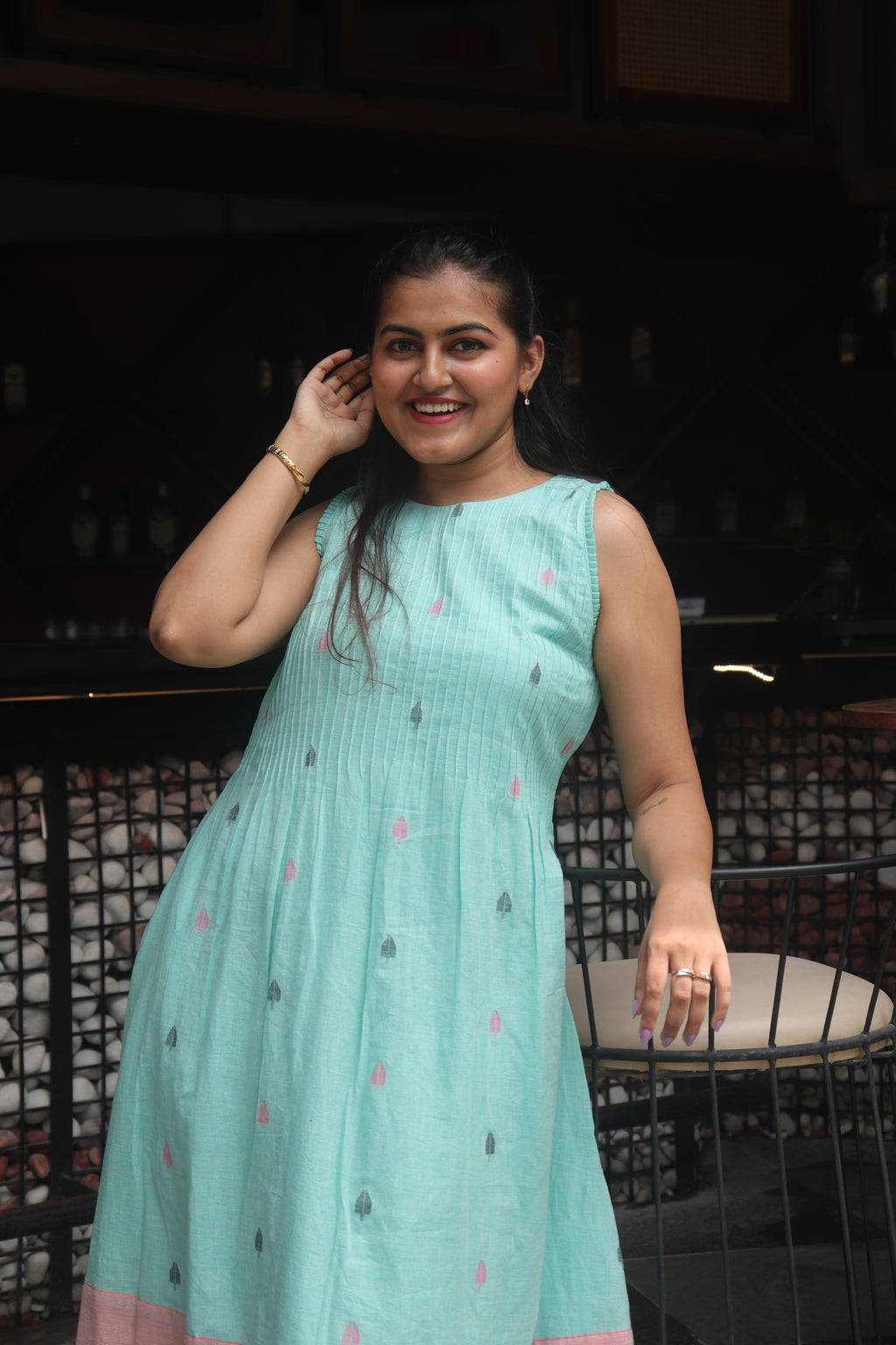 Pintucks jamdani dress