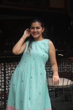 Pintucks jamdani dress