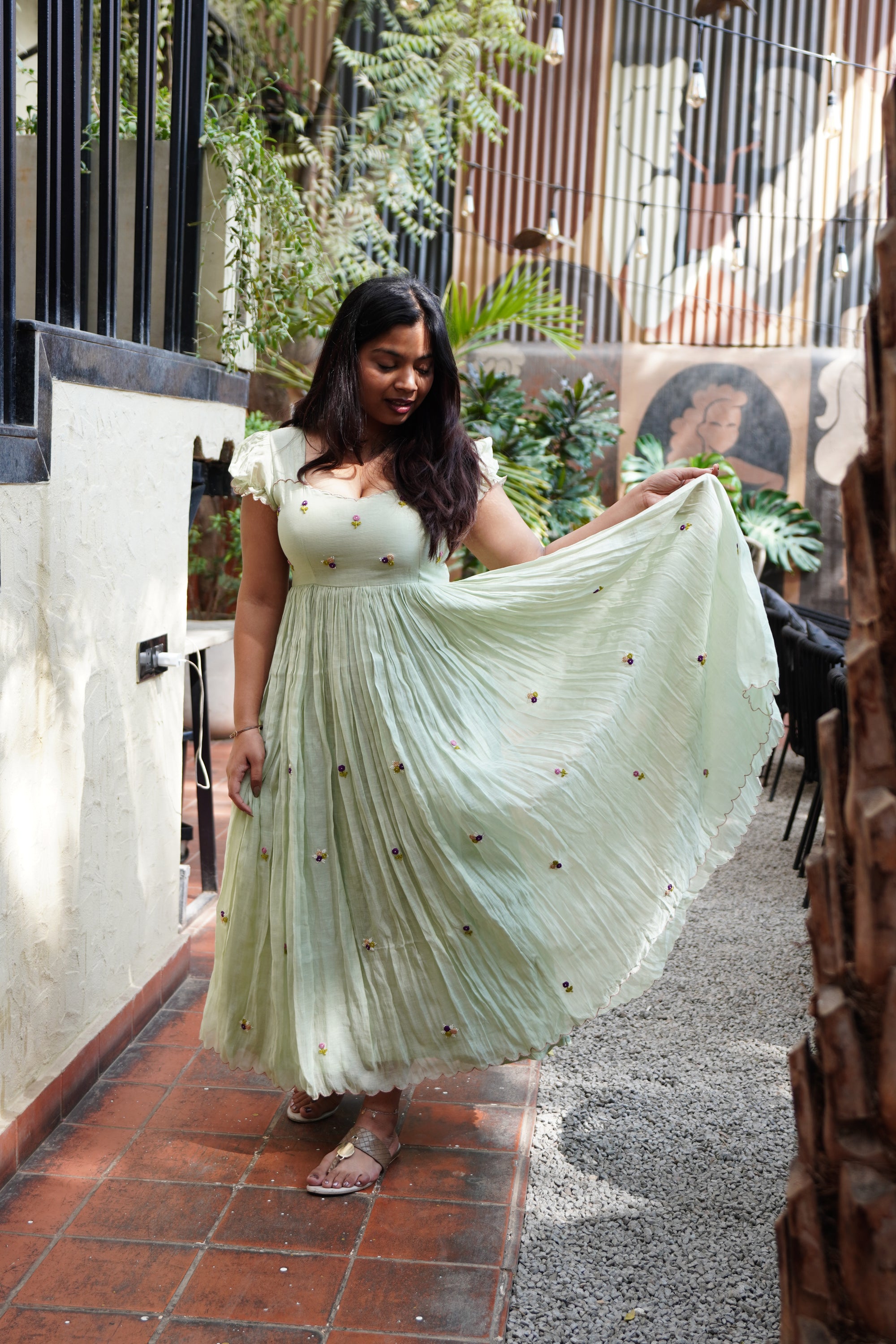 Myra Pistachio Dress