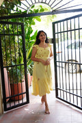 Ishika Golden Flora Dress