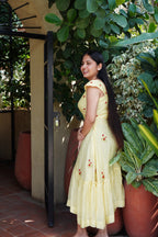 Ishika Golden Flora Dress