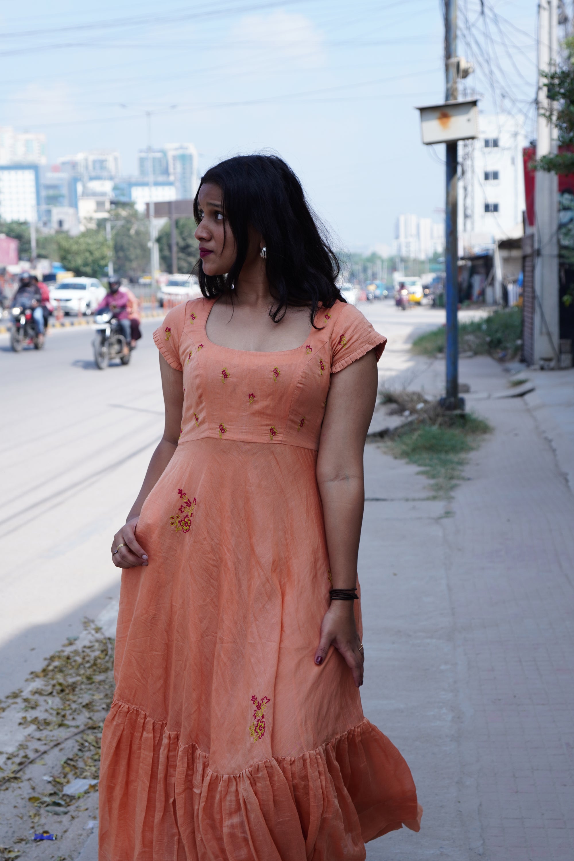 Aarvi Peach Dress