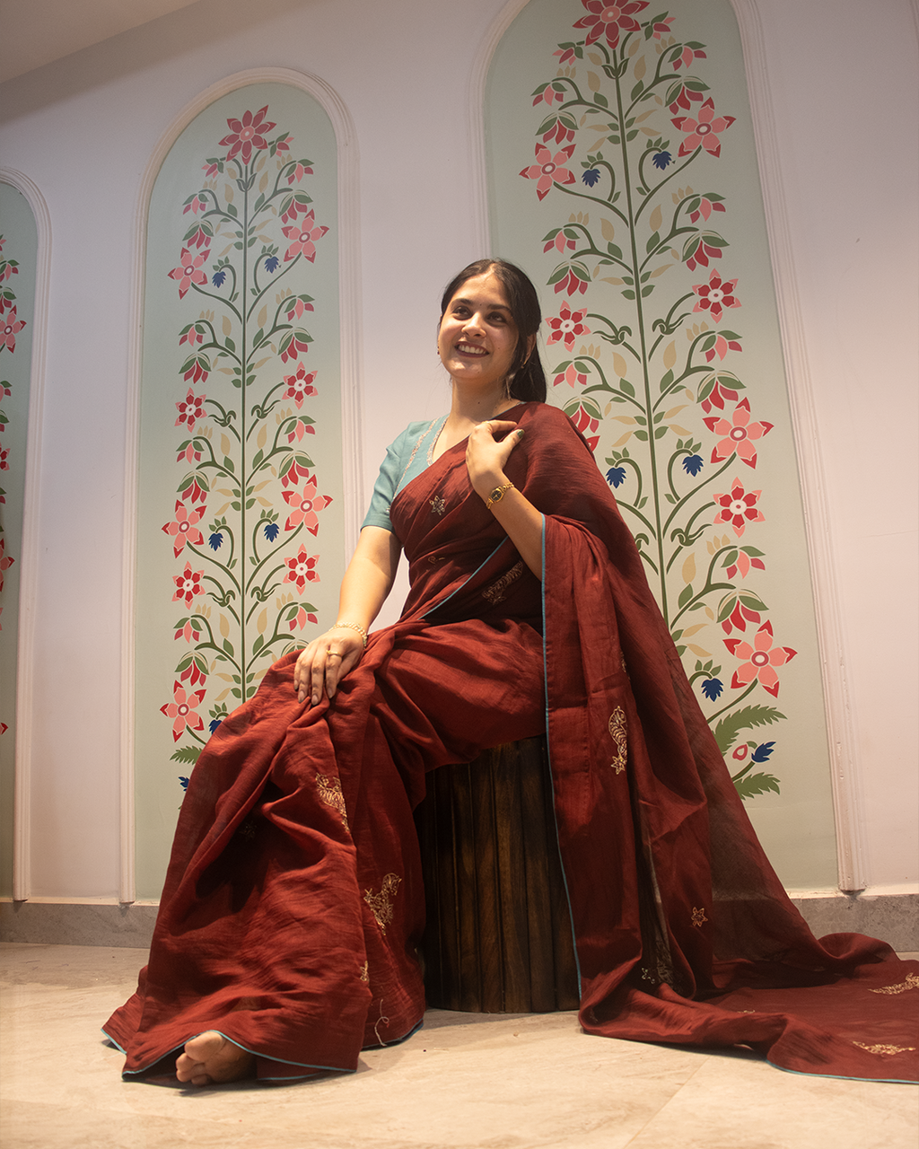 Tiger Lily Chanderi Saree