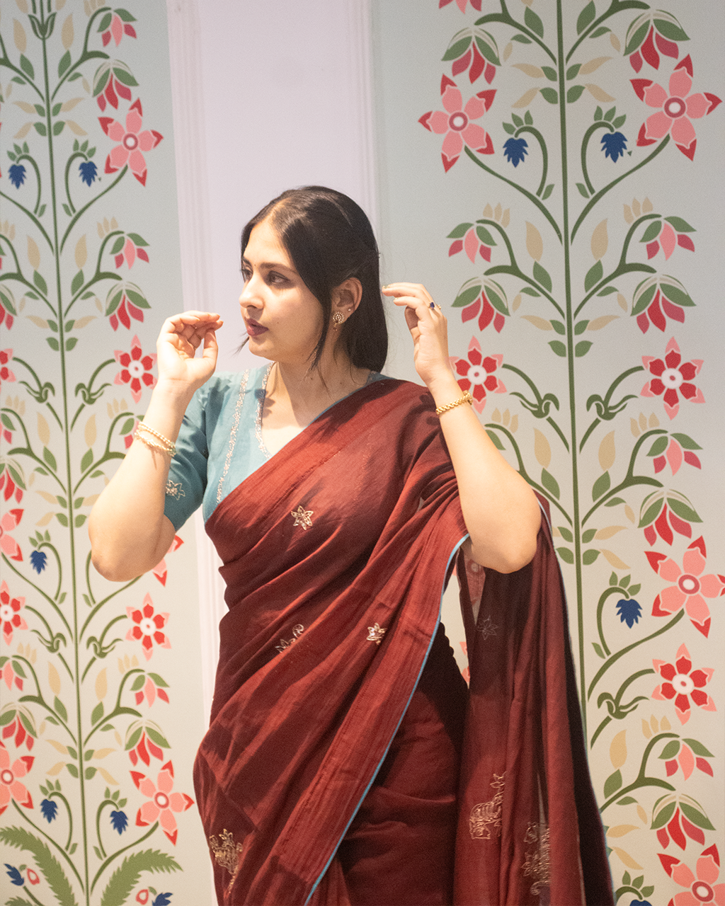 Tiger Lily Chanderi Saree