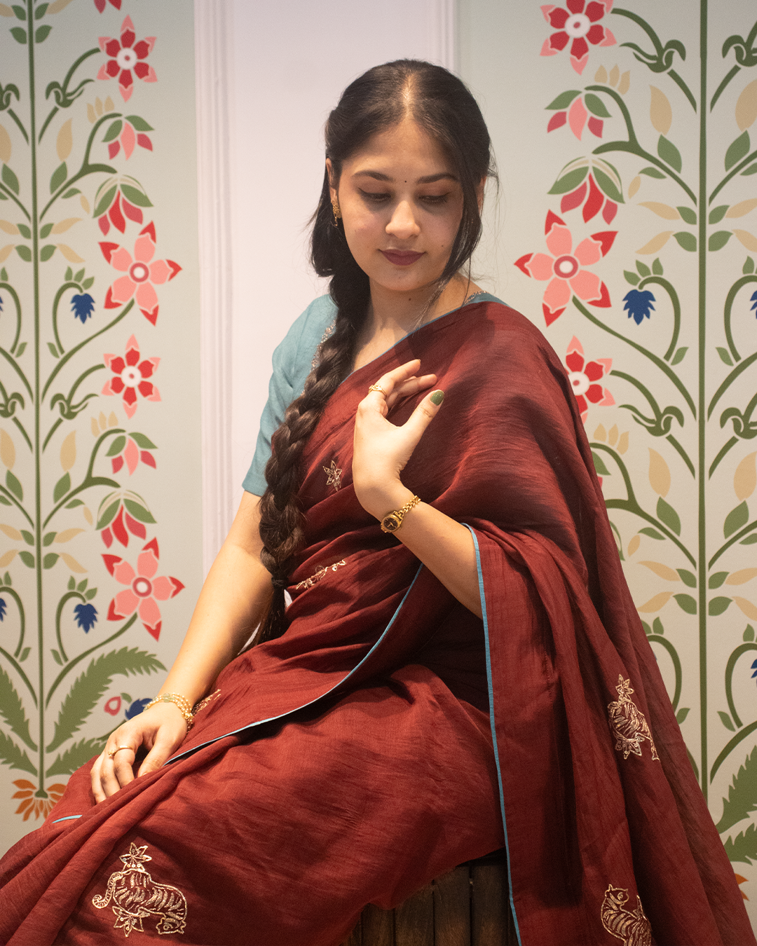 Tiger Lily Chanderi Saree