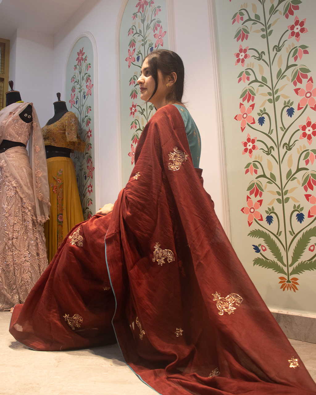 Tiger Lily Chanderi Saree